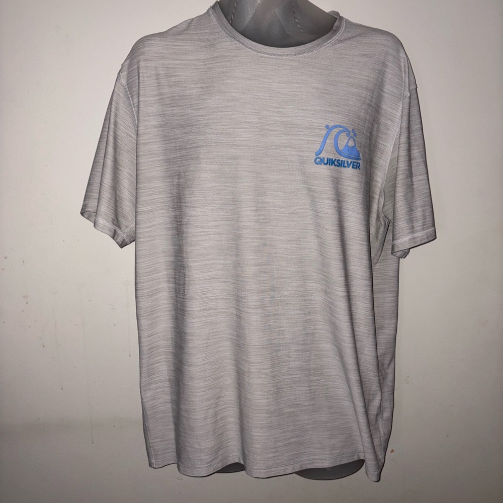 Quiksilver Light Gray T-Shirt with Blue Logo